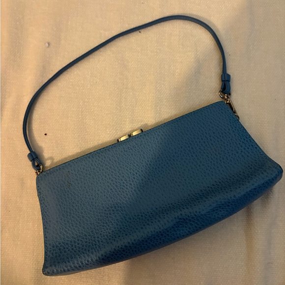 Light blue Lodi’s Clutch leather